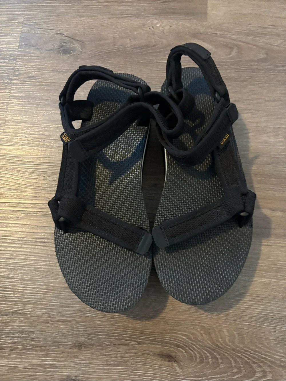 NWOT Teva Black Platform Sandals with White Midsole Stripe